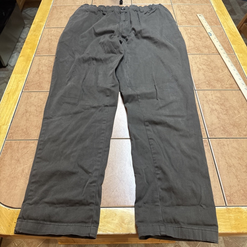 Cove Pants Mens Size 36 x 30 Brown Chino Pants Elastic Waist Stretch Cotton